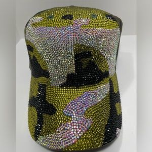 New custom rhinestone camo cap